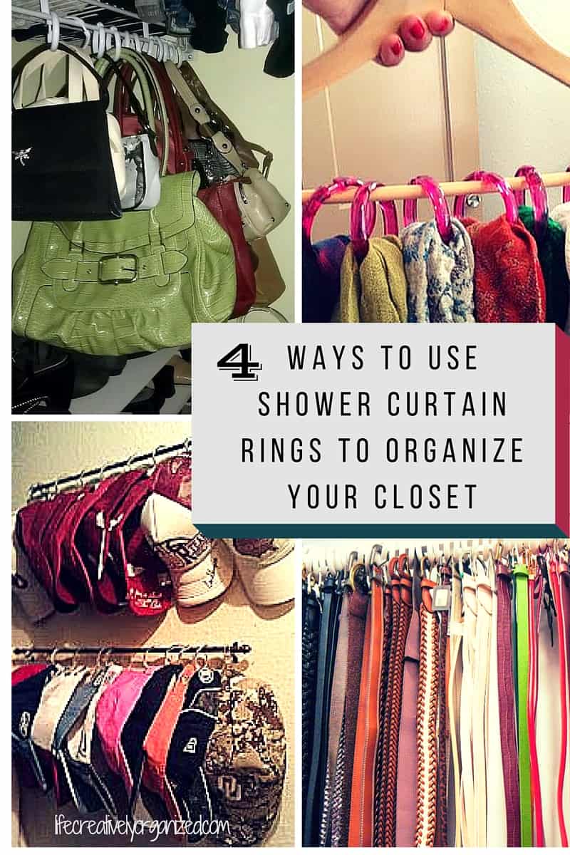 You cannot beat 12 shower curtain rings for a dollar, and they are so versatile! Use them to re-organize your closet.