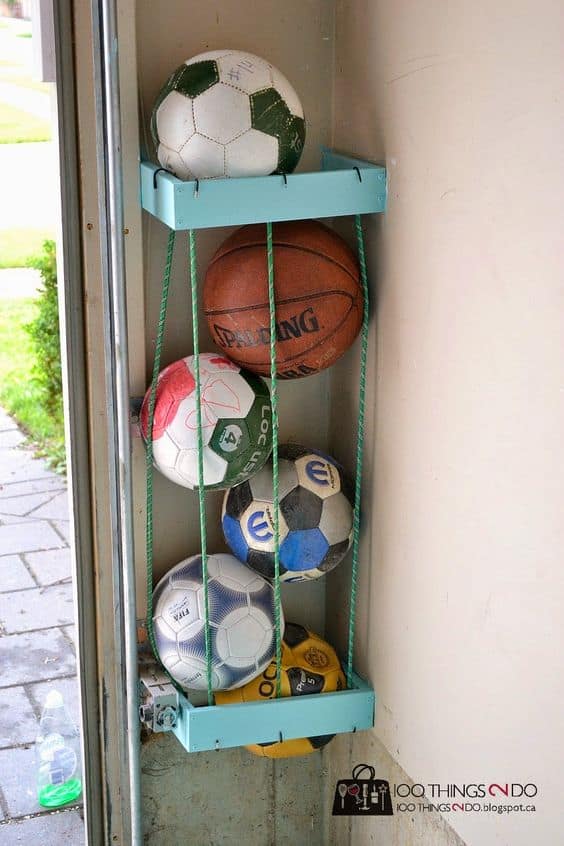 ball storage next to door