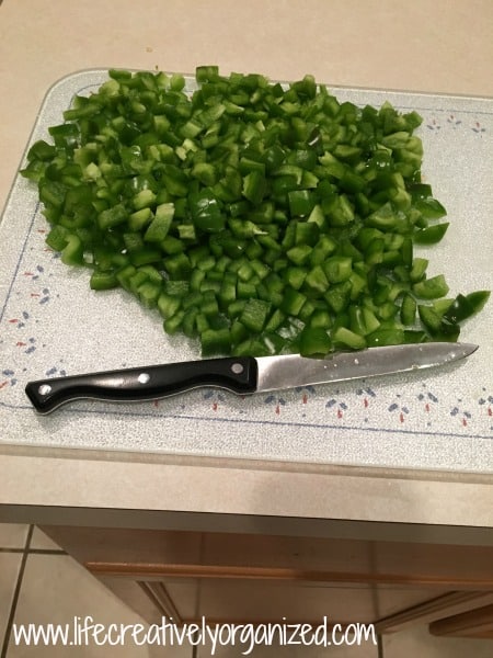 Chopped green peppers
