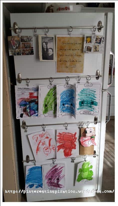 hooks fridge art display