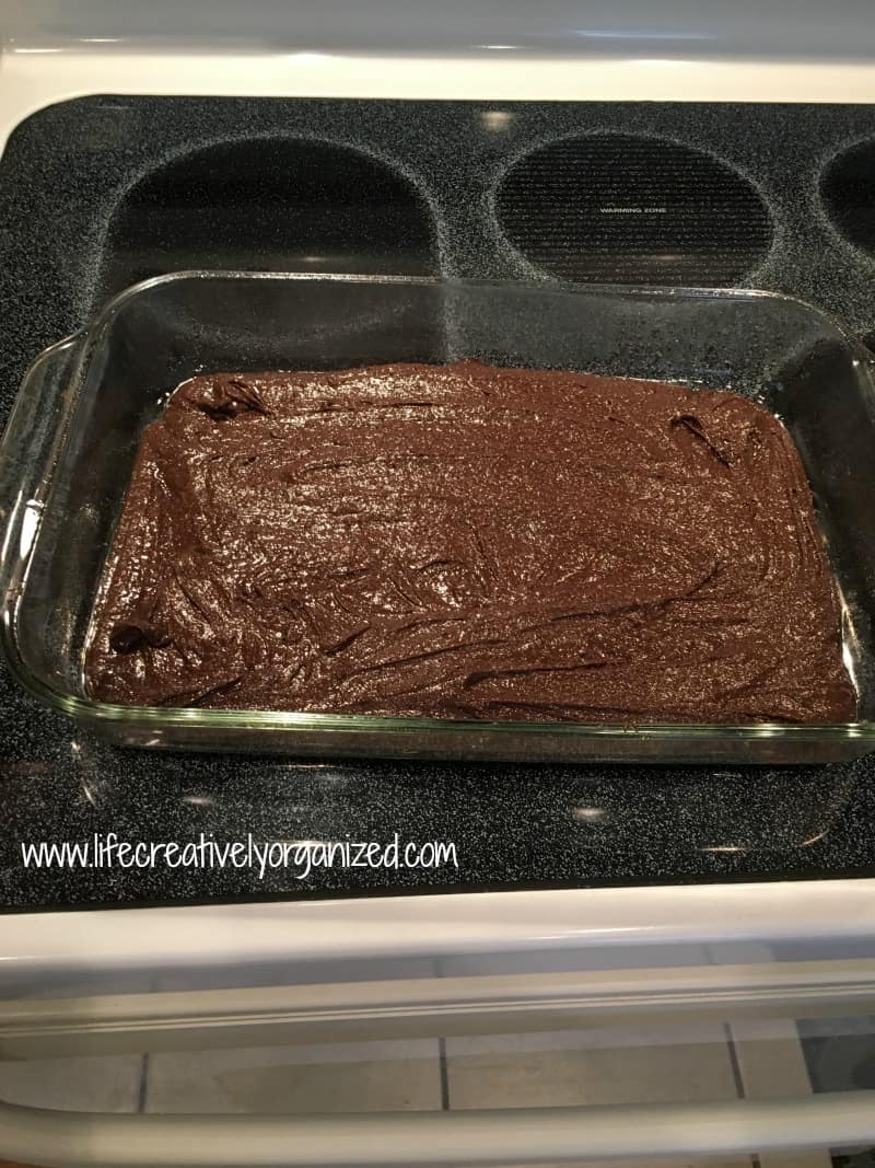 Mix brownie batter as directed