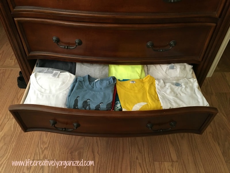 t-shirt drawer – before