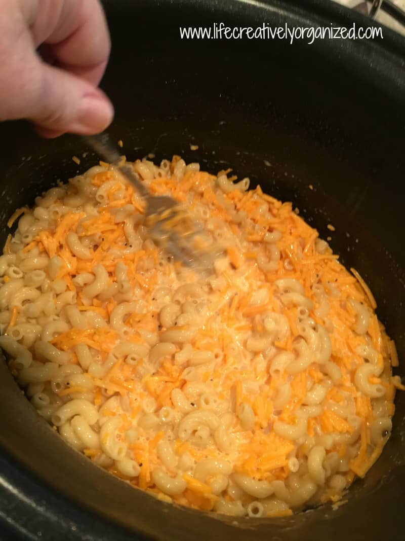 mixing mac n cheese ingredients LCO