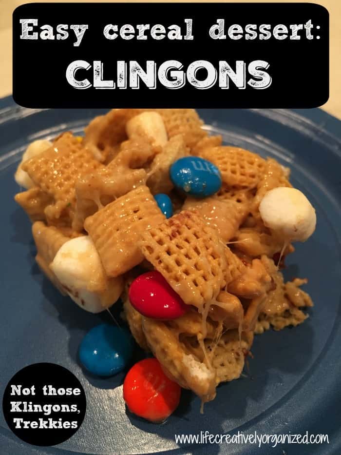 Clingons easy dessert made with cereal LIFE, CREATIVELY ORGANIZED