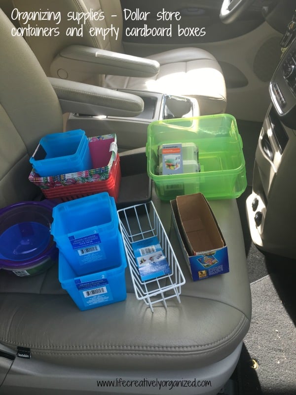 Organize a car console for $5 – organizing supplies