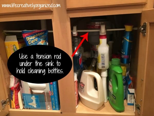 10 brilliant ways to use tension rods – under the sink to hold cleaning bottles