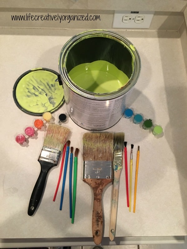 Paint supplies. Update old lawn ornaments with paint to give them a