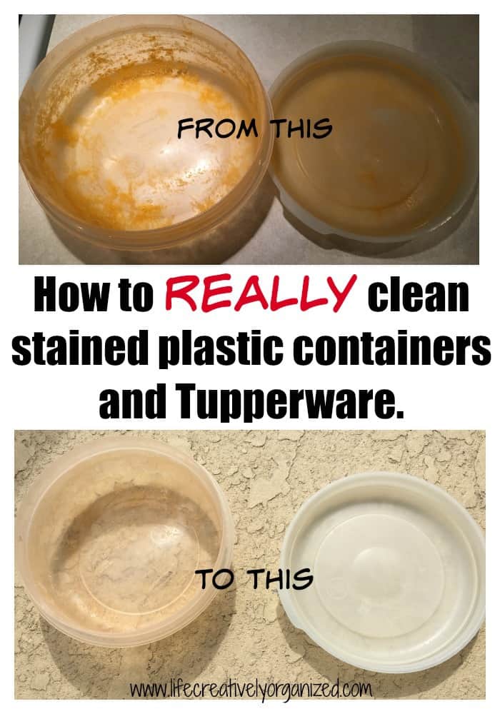 How to really clean stained plastic containers and Tupperware. This
