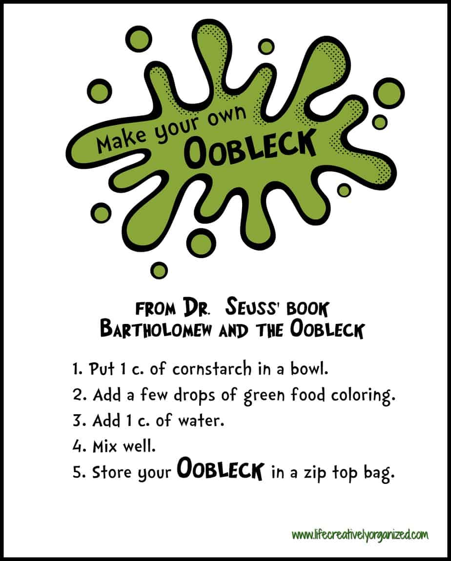 How to make Oobleck printable LIFE, CREATIVELY ORGANIZED