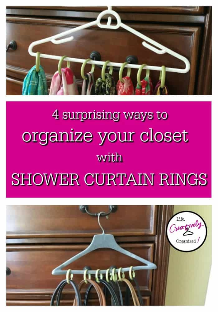 Use shower hooks on the hanging rod to display bags #organize #mastercloset  #her…
