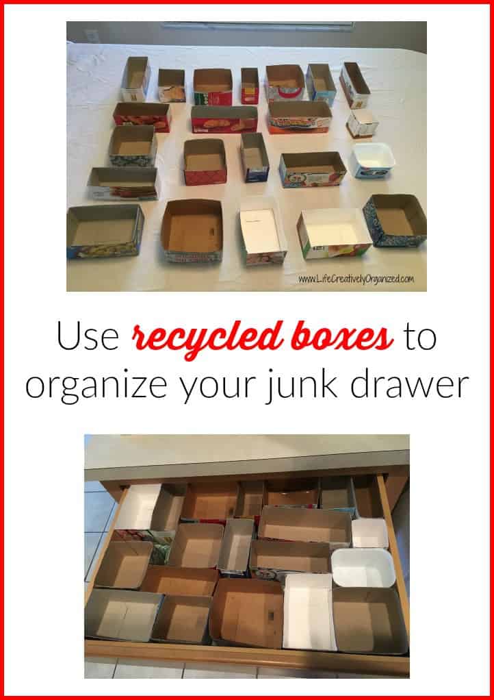 Use recycled boxes to organize your junk drawer LIFE, CREATIVELY