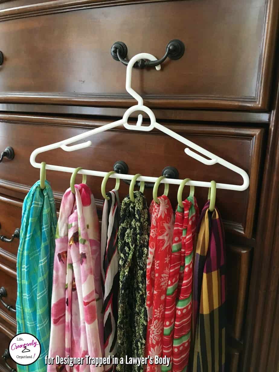 scarves - shower curtain rings