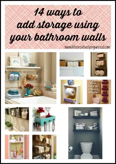 Are you fed up with your cramped, unorganized bathroom? Well, here are 14 ways to add storage using bathroom walls! Easy, cheap and so much potential! 