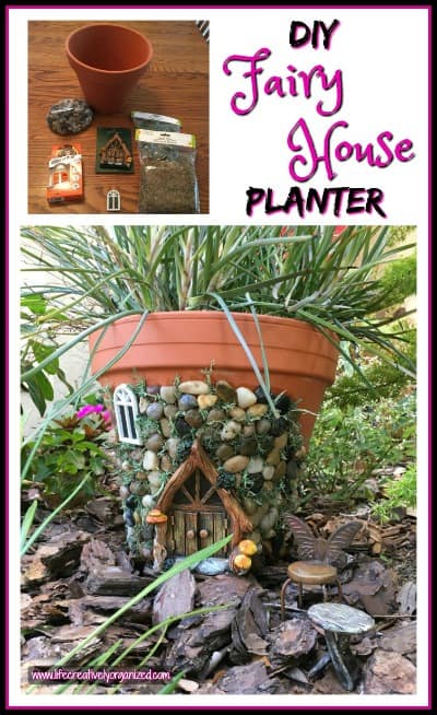 Here's how to make a sweetly whimsical DIY fairy house planter from a terra cotta pot & other inexpensive items. It's really easy, so why not give it a try?